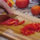 Dicing Red Peppers On Kitchen Wood Cutting Board 01 - VideoHive Item for Sale