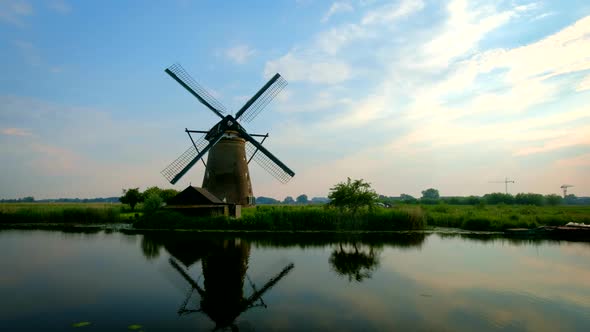 Windmills at Kinderdijk in Holland Netherlands