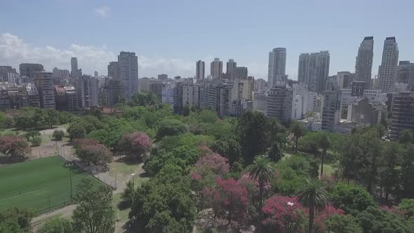 Buenos Aires City - Las Heras Park - Aerial Drone Scene - Argentina