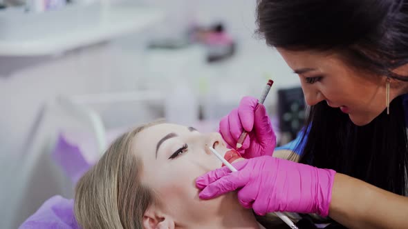 Cosmetic Procedure of Tattoo on Lips