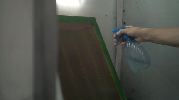 Textile Factory Equipment - Stencils with Patterns for Printing on Cloths and Paints, Man Prepare