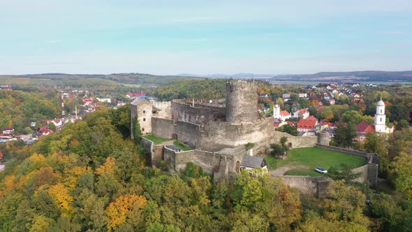 Aerial view of Bolkow Castle