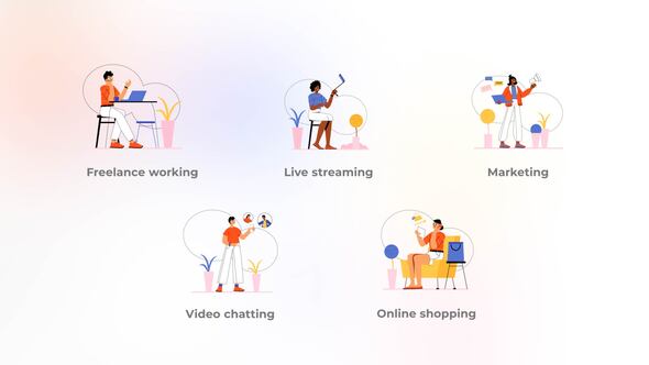 Freelance working - Flat concept alt