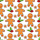 Festive Christmas Seamless Pattern with Gingerbread Man - GraphicRiver Item for Sale