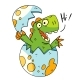 Dinosaur Baby Hatches From an Egg - GraphicRiver Item for Sale