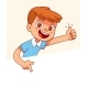 Boy Points His Finger at the Empty Poster - GraphicRiver Item for Sale