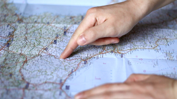 Looking at a Route on a Map  