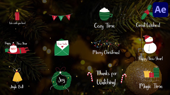 Hand Drawn Christmas Titles for After Effects alt