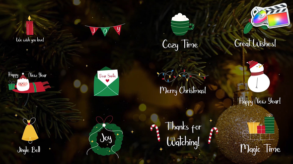 Hand Drawn Christmas Titles for FCPX alt