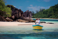 Beautiful couple in white clothes on a boat - PhotoDune Item for Sale