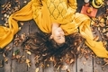 Woman laying at autumn park. - PhotoDune Item for Sale