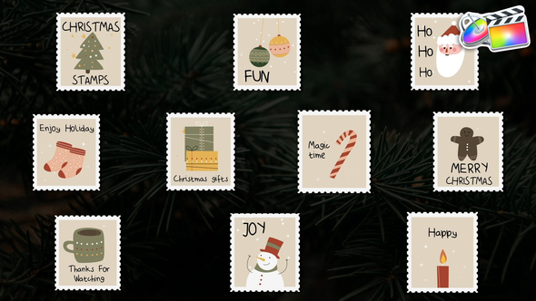 Christmas Stamps Titles for FCPX