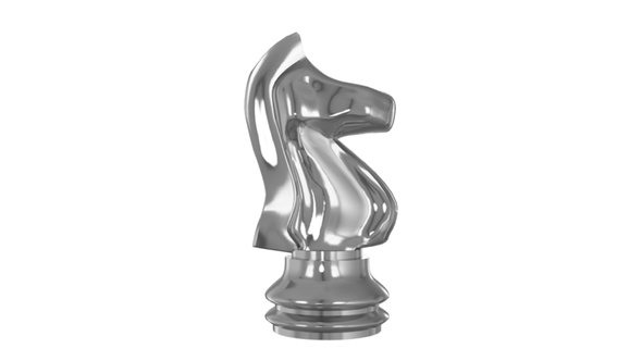 Silver Chess Pieces Knight