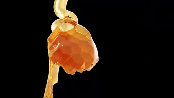 Fresh liquid honey on honeycomb.