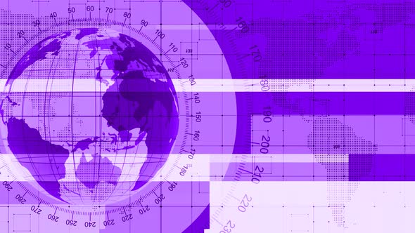 White Purple Color Technology News Background Animated With Planet Earth
