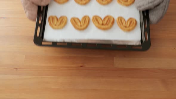 Taking out Homemade Palmier and putting on desk