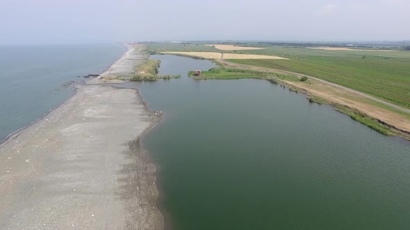 Real Geological Formation Shoreline Lake