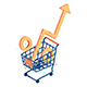 Isometric Shopping Cart with Rising Percent Symbol - GraphicRiver Item for Sale