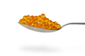 Red caviar in the silver spoon isolated on a white background with clipping path. Close up. Macro. - PhotoDune Item for Sale