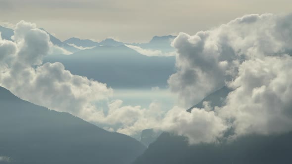 Scenic view of mountains with clouds, Switzerland