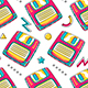 90's Vibe Floppy Disk Seamless Pattern - GraphicRiver Item for Sale