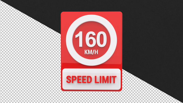 Speed sign board 160km - 4K