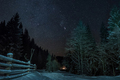 Sky full of stars in winter mountain forest - PhotoDune Item for Sale