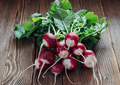 Fresh radish on rustic wooden background - PhotoDune Item for Sale