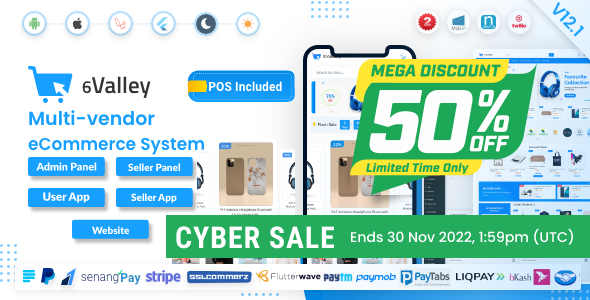 6valley Multi-Vendor E-commerce - Complete eCommerce Mobile App, Web, Seller and Admin Panel