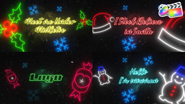 Neon Christmas Scene for FCPX alt