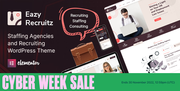 Eazy Recruitz - Staffing Agencies WordPress Theme