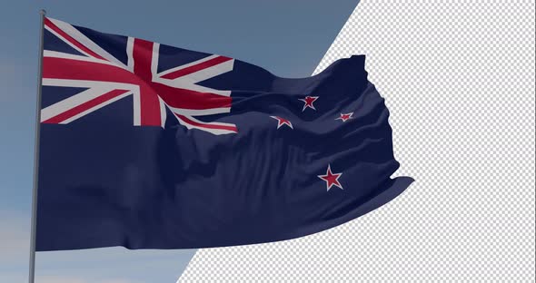 flag New Zealand patriotism national freedom, seamless loop, alpha channel