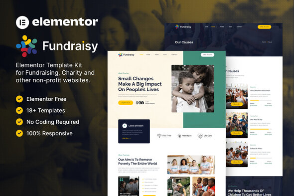 Fundraisy – Charity & Fundraising Elementor Template Kit