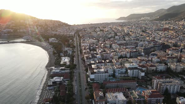 Alanya, Turkey - a Resort Town on the Seashore. Aerial View