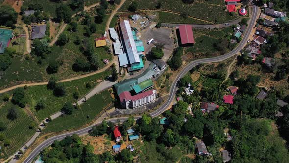 Aerial view of Nuwara Eliya, a small town in, Sri Lanka.