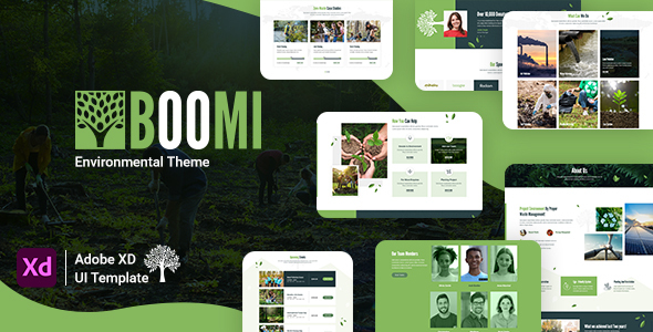 Boomi - Environment & Ecology Nonprofit Website Adobe XD Template