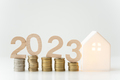 New Year 2023 money and house concept - PhotoDune Item for Sale