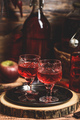 Glass of red liquor with chocolate bars - PhotoDune Item for Sale