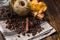 Coffee Beans with Autumn Leaves - PhotoDune Item for Sale