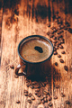 Brewed black coffee in metal mug - PhotoDune Item for Sale