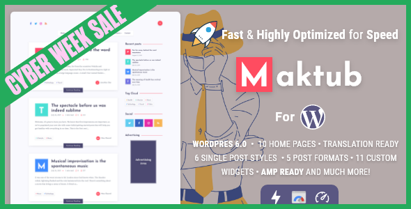 Maktub - Minimal & Lightweight Blog for WordPress