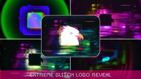 Extreme Glitch Logo Reveal