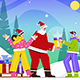 Santa gives special gifts to childrens - Vector Illustration - GraphicRiver Item for Sale