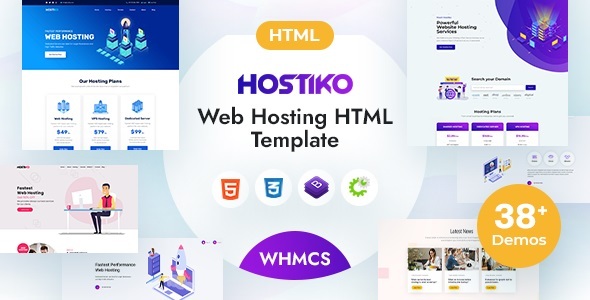 Hostiko - Hosting HTML & WHMCS Template With Isometric Design