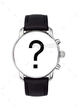 watch with a black query mark