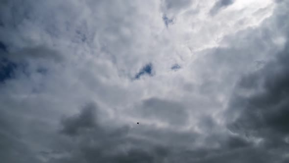 Clouds Move Smoothly in the Blue Sky. Timelapse