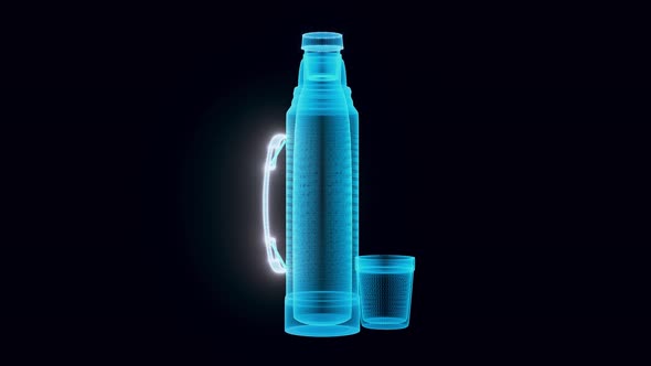 Thermo Bottle Hologram Rotating 4k