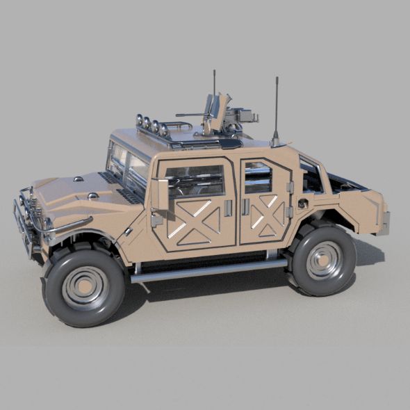 Humvee or High Mobility Multipurpose Wheeled Vehicle 3D Model - 3D print