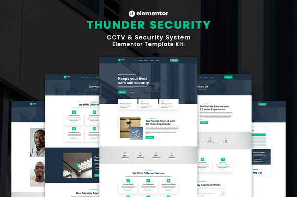 Thunder Security - CCTV Security Elementor Template Kit