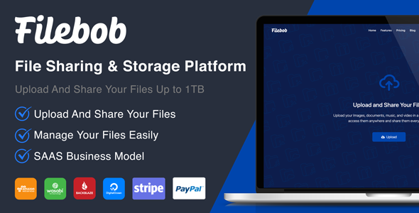 Filebob - File Sharing And Storage Platform (SAAS Ready)